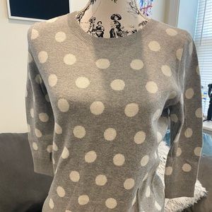 Gap gray and white polka dot sweater